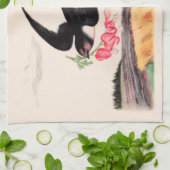 Vliegende vogel met bloemen theedoek (Gevouwen)