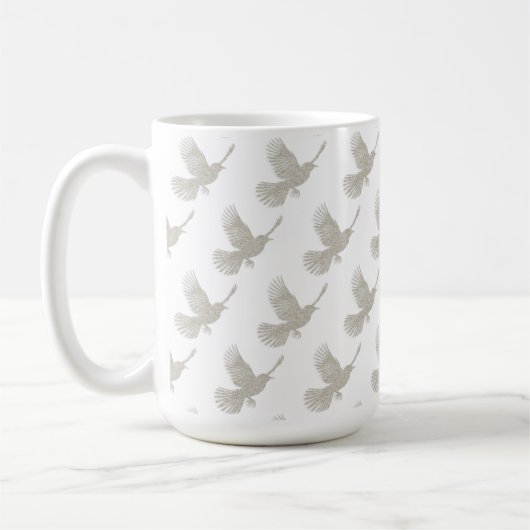 Vliegende Vogel Tan Linnen Scandinavische Patroon Koffiemok (Links)