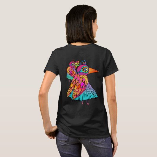 Vliegende vogel vol kleur t-shirt (Achterkant volledig)