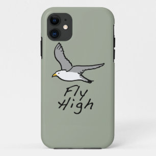 Vliegende vogel. Zeemeeuw in de illustratie van de Case-Mate iPhone Case