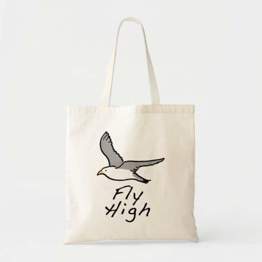 Vliegende vogel. Zeemeeuw in de illustratie van de Tote Bag (Voorkant)