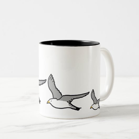Vliegende vogelillustratie. Afbeelding van de Seag Tweekleurige Koffiemok (Voorkant rechts)
