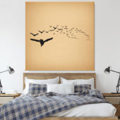 vliegende vogels canvas afdruk (Insitu (Slaapkamer))