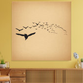 vliegende vogels canvas afdruk (Insitu (Woonkamer))