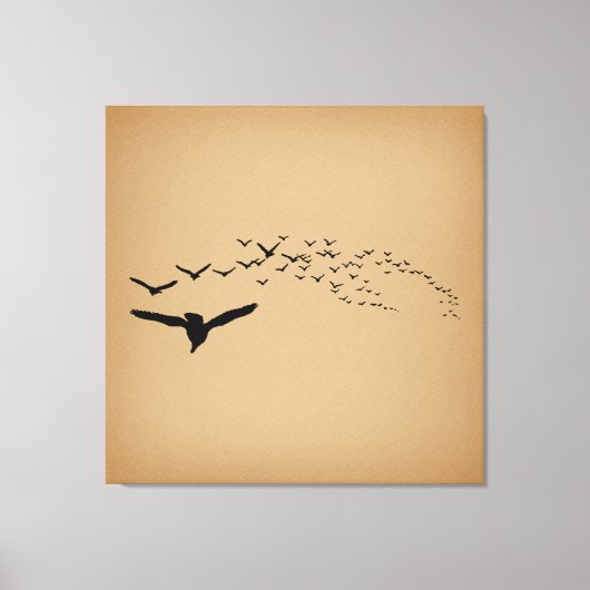 vliegende vogels canvas afdruk (Voorkant)