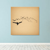 vliegende vogels canvas afdruk (Insitu (Houten vloer))