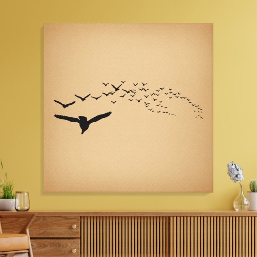  vliegende vogels canvas afdruk (Insitu (Woonkamer))