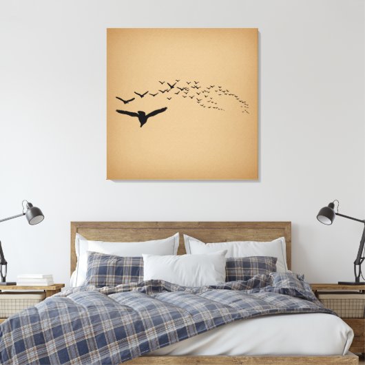  vliegende vogels canvas afdruk (Insitu (Slaapkamer))