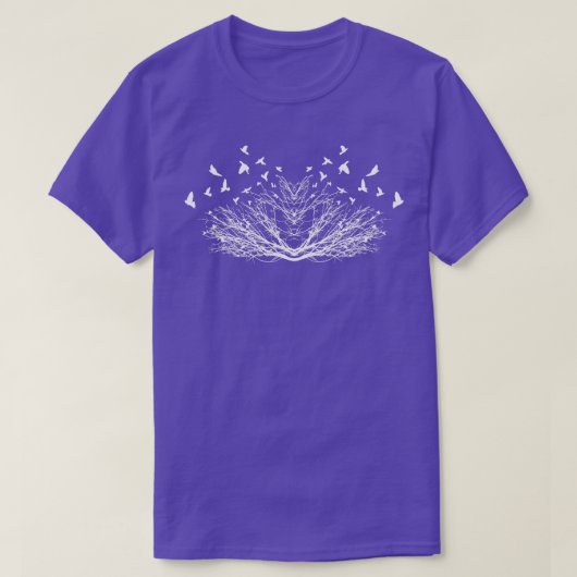 Vliegende vogels en bomen t-shirt (Design voorkant)