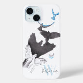 Vliegende vogels Hand schaduw Illusie Elegant Mono Case-Mate iPhone Case (Achterkant)