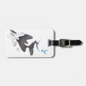 Vliegende vogels Handschaduw Illusie Surrealistisc Bagagelabel (Voorkant horizontaal)