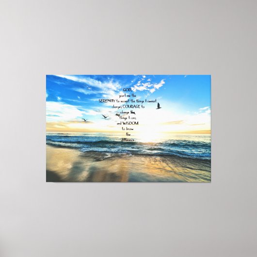 Vliegende vogels in de hemel Serenity Prayer Canvas Afdruk (Voorkant)