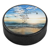 Vliegende vogels in de hemel Serenity Prayer Hockey Puck (3/4)