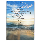 Vliegende vogels in de hemel Serenity Prayer Klembord (Achterkant)