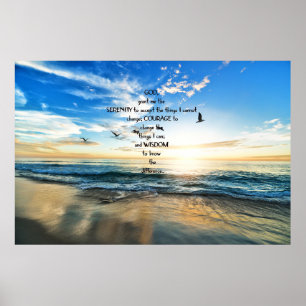Vliegende vogels in de hemel Serenity Prayer Poster