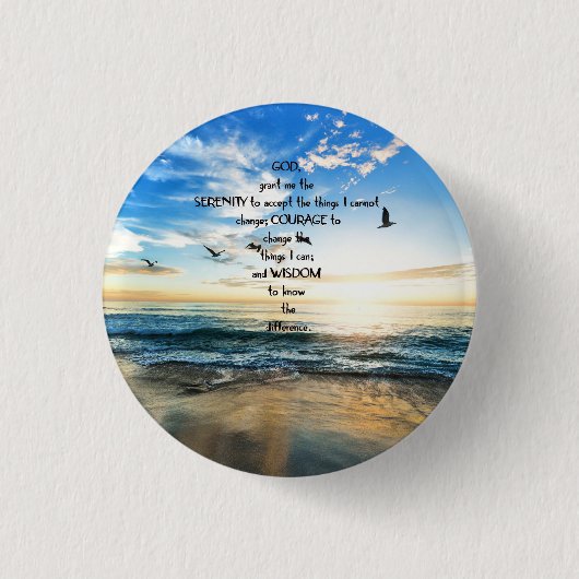 Vliegende vogels in de hemel Serenity Prayer Ronde Button 3,2 Cm (Voorkant)