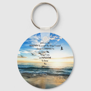 Vliegende vogels in de hemel Serenity Prayer Sleutelhanger