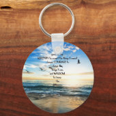Vliegende vogels in de hemel Serenity Prayer Sleutelhanger (Voorkant)