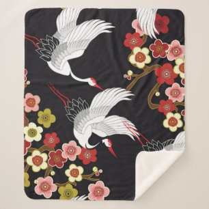 Vliegende vogels: Kraan Heron Japans. Sherpa Deken