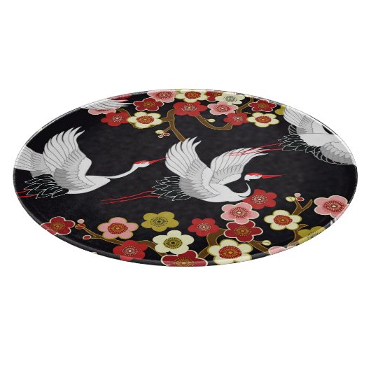 Vliegende vogels: Kraan Heron Japans. Snijplank (Hoek)