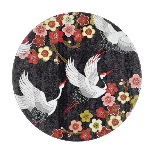 Vliegende vogels: Kraan Heron Japans. Snijplank (Voorkant)