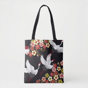 Vliegende vogels: Kraan Heron Japans. Tote Bag