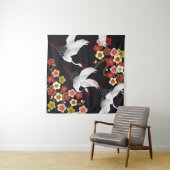 Vliegende vogels: Kraan Heron Japans. Wandkleed (In Situ (horizontaal))