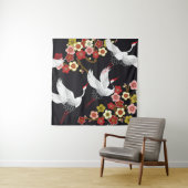 Vliegende vogels: Kraan Heron Japans. Wandkleed (In situ)