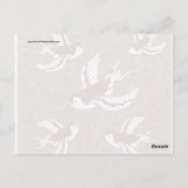 Vliegende vogels op het bruine Damasespatroon Briefkaart (Achterkant)