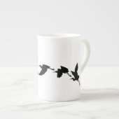 vliegende vogels-silhouet porselein kop (Voorkant rechts)