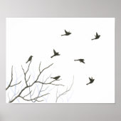 Vliegende vogels Silhouette Fine Art Print (Voorkant)