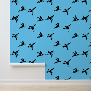 Vliegende Vogels Silhouetten Ontwerp Behang