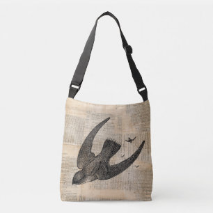 Vliegende vogels  vogelkunst crossbody tas