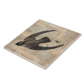 Vliegende vogels  vogelkunst tegeltje (Zijkant)