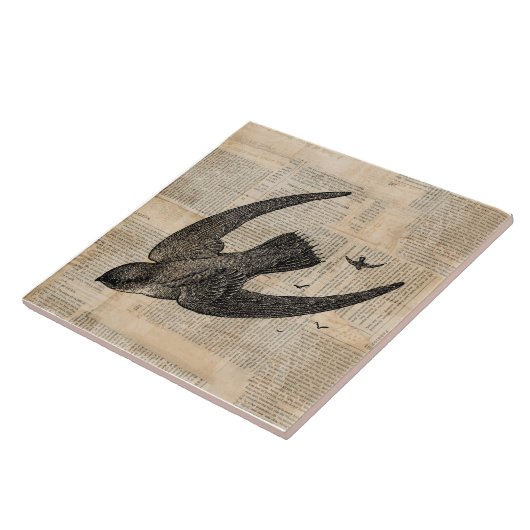 Vliegende vogels vogelkunst tegeltje (Zijkant)