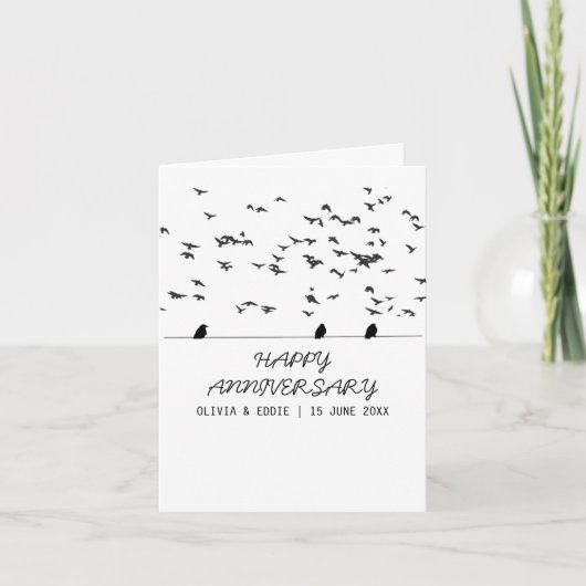 vliegende vogels Vouwde kerkaarten Bedankkaart (Voorkant)