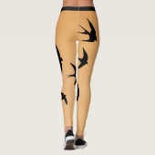 Vliegende Vogels Zeemeeuw Silhouet Zonsondergang Leggings (Achterkant)