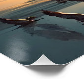 Vliegende vogels: zonsondergang Glossy Poster (Hoek)
