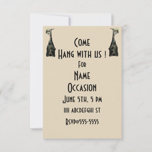 Vliegende Vos Bat Acadamia Illustratie Kaart (Achterkant)