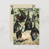 Vliegende Vos Bat Acadamia Illustratie Kaart (Voorkant / Achterkant)