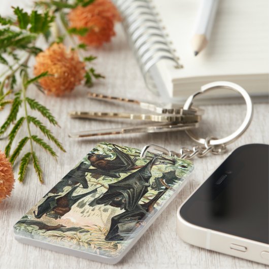  Vliegende Vos Bat Acadamia Illustratie Sleutelhanger (Voorkant Rechts)