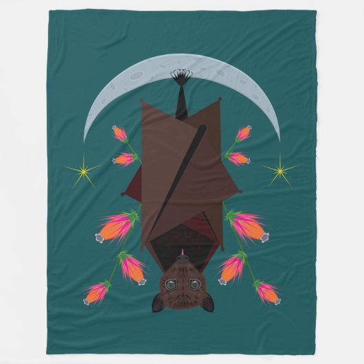 Vliegende Vos Teal Fleece Deken (3 Maten) (Voorkant)