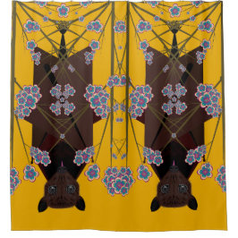 Vliegende vossenmosterd douchegordijn