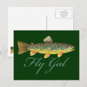 Vliegende Vrouw Briefkaart (Voorkant / Achterkant)