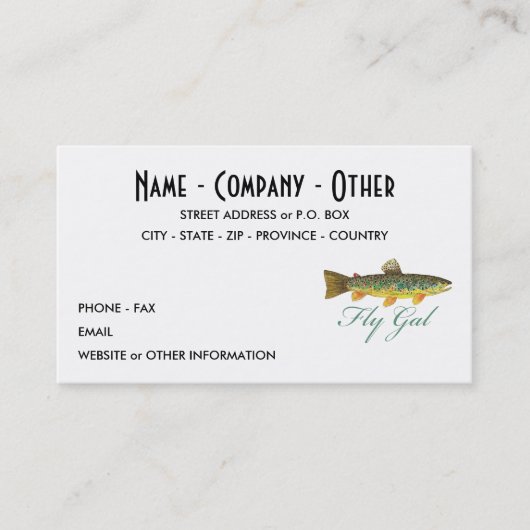 Vliegende Vrouw Visitekaartje (Voorkant)