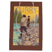 Vliegende vrouwen - Kerst, Alaska Medium Cadeauzakje (Achterkant)