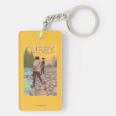 Vliegende vrouwen - Kerst, Alaska Sleutelhanger (achterkant)