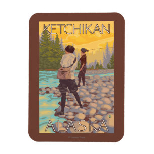 Vliegende vrouwen - Ketchikan, Alaska Magneet