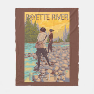 Vliegende vrouwen - Payette River, Idaho Fleece Deken