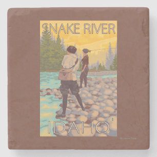 Vliegende vrouwen - Snake River, Idaho Stenen Onderzetter
